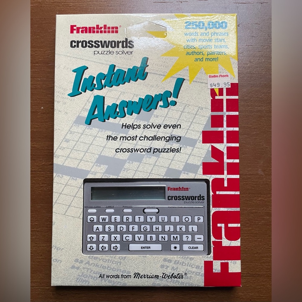 Franklin Crossword Puzzle Solver w/ Case Instant Answers 1991